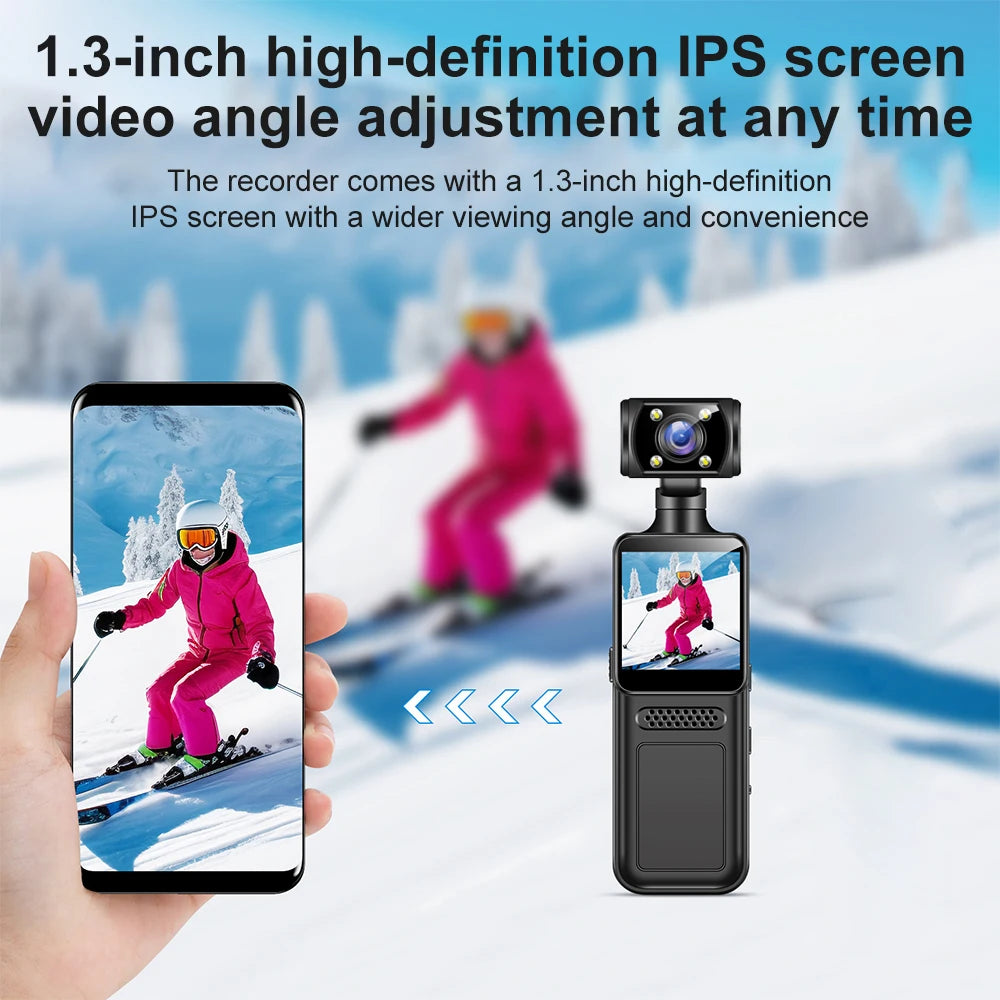 4K HD Action Camera 180 Rotatable Vlog WiFi Mini Sports Wearable Camera Infrared Night Vision Sports DV Bicycle Driver