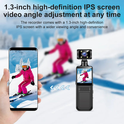 4K HD Action Camera 180 Rotatable Vlog WiFi Mini Sports Wearable Camera Infrared Night Vision Sports DV Bicycle Driver