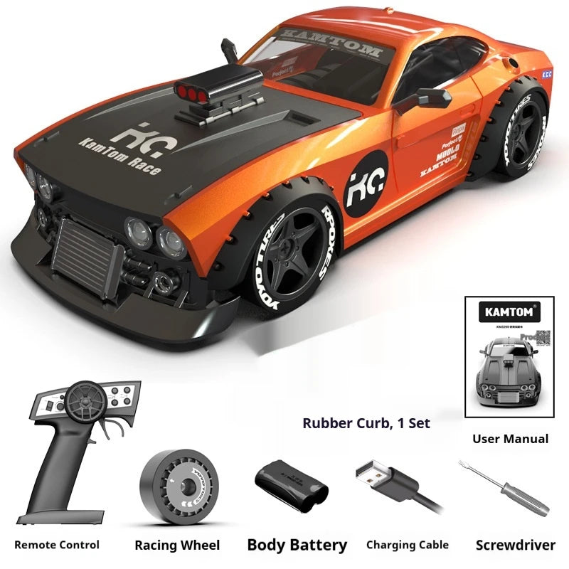 orange Kamtom 3299 1:32 Rc Car Upgrade Luminous Metal Servo Motor Car Dodgeboy Toy Car Professional Rc Drift Rc Stunt Car