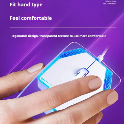 fashionable Wired Transparent Colorful Light-emitting Mouse Ergonomics mute ultra-thin Game Mice For PC Laptop Computer Gifts
