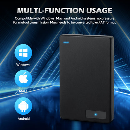 Portable External HD Hard Drive, 1TB,2TB, 4TB,5TB, HDD Memory, USB3.0, High Speed Flash Drive for Laptop, PC, MacBook, PS4, PS5