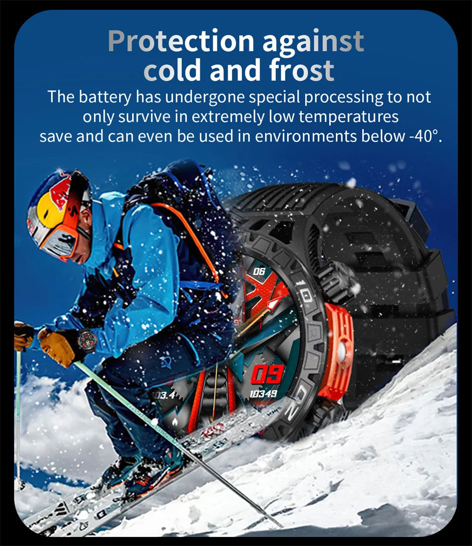 Smart Watch Men With LED Lighting Compass Sports Fitness Tracker Watch IP68 Waterproof Bluetooth Talk SmartWatch For Android IOS