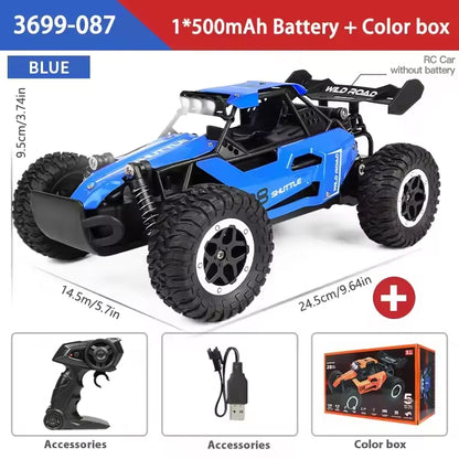 RC Cars Off-Road 2WD 1:16 Scale All Terrain Fast 20KM/H High Speed Electric Vehicle with 2.4GHz Metal Shell Remote Control Truck