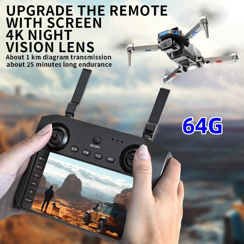 8K HD dual camera GPS drone gimbal 360 ° laser obstacle avoidance brushless quad-axis foldable aircraft