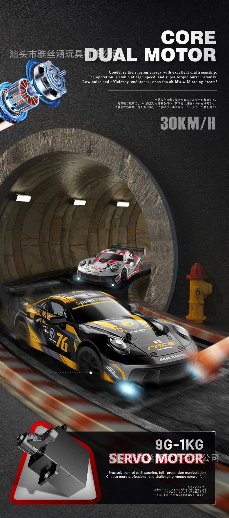 New RC1:24 full-scale remote control driftcar high-speed four-wheel driveremotecontrol racing carwith lightingsimulationcarmodel