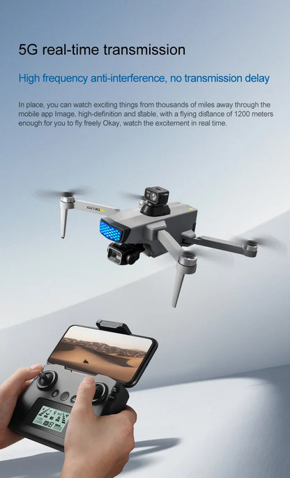 KAITWO Pro GPS Drone HD Camera Aerial Photography FPV 4K 3-axis Anti-shake Gimbal Brushless Obstacle Avoidance Quadcopter Toys ﻿