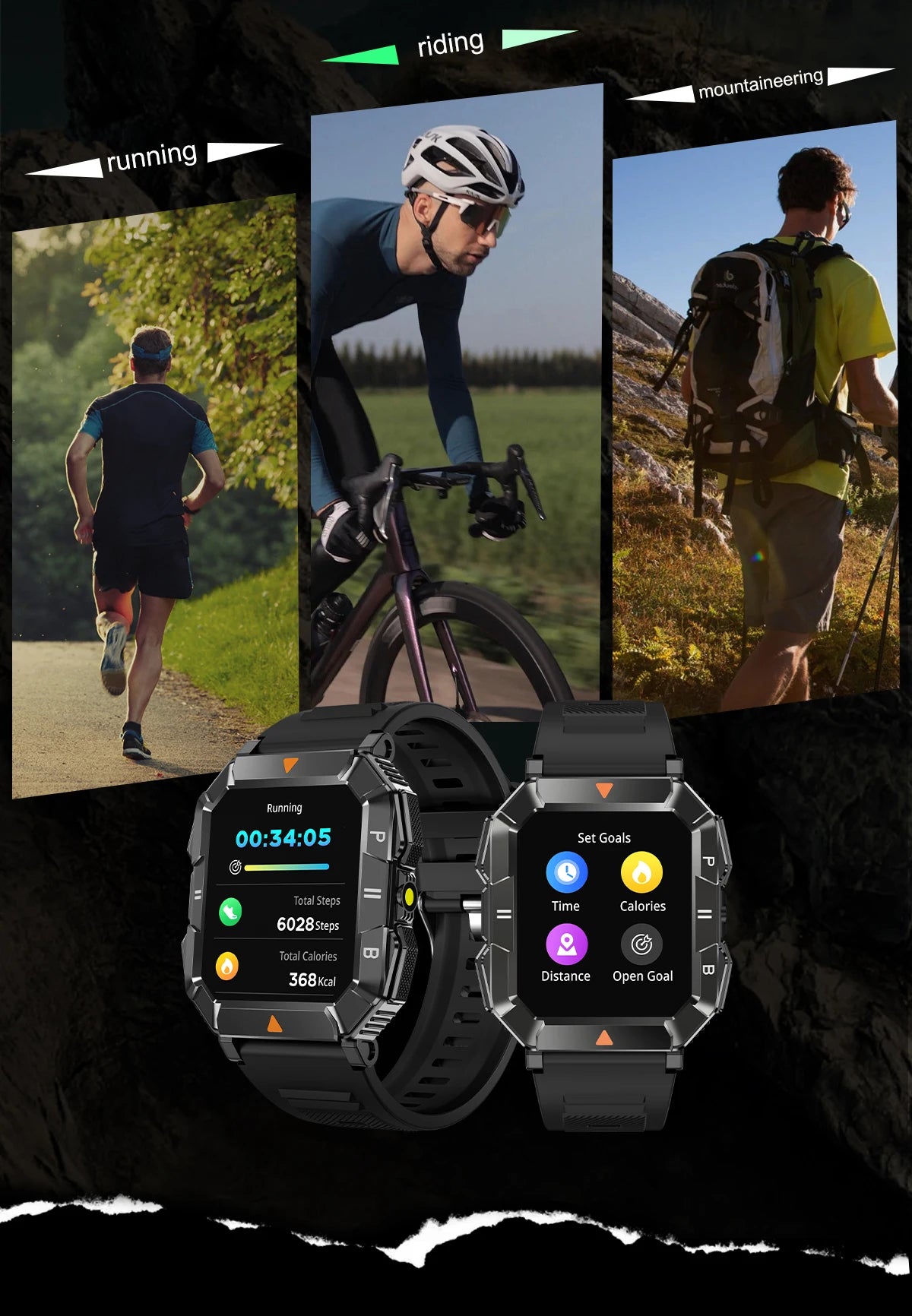 New Outdoor Rugged Military GPS Sports Track Smartｗatches Men's Waterproof Bluetooth Call Voice Assistant Heart Rate Smart Watch