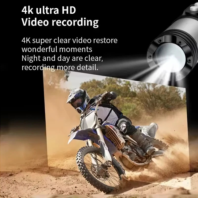 4K Mini Sport DV Action Sport Camera Flashlight Helmet Full HD 1080P Video Ideal Bodycam for Bike, Cycle, Motorcycle Camcorder