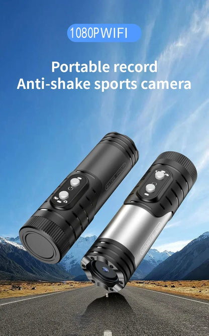 4K Full HD Wifi Portable Camera Waterproof and Anti Shake Sports Cameras Bicycle Motorcycle Helmet Cam Flashlight Camcorder