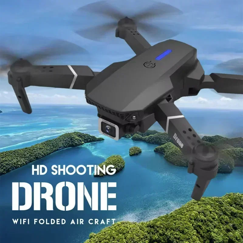 2025 E88 Professional Wide Angle RC Dron HD 4K Camera Mode Foldable Helicopter Aircraft Quadcopter Drone Kid Gift Toys ﻿