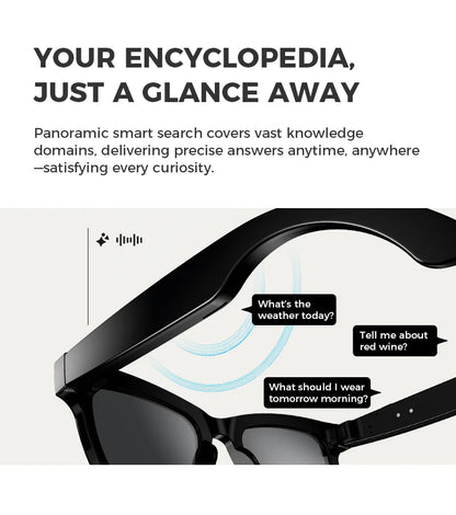 2025 New 800w HD Smart Glasses UV Protective Voice Assistant Touch Control Hands-Free Sound Surround Local Music Smart Glasses
