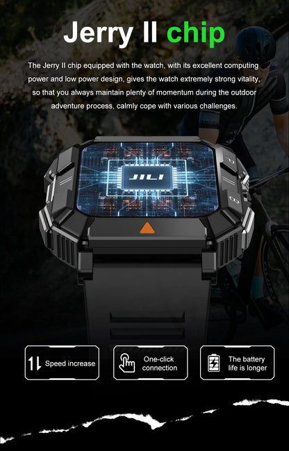 New Outdoor Rugged Military GPS Sports Track Smartｗatches Men's Waterproof Bluetooth Call Voice Assistant Heart Rate Smart Watch