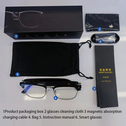 Smart Glasses with Touch Control and Bluetooth Connection Ideal for Listening to Wireless Earbuds and Using Smartwatch Features