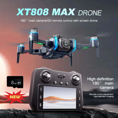 XT808 Drone 4K Professional 8K Camera with 5G WiFi FPV Dron Screen Remote Control Brushless Obstacle Avoidance  RC Quadcopter