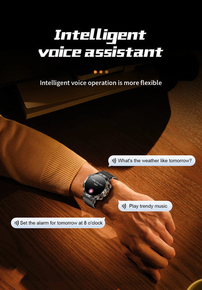 LIGE 2025New Smart Watch Men 360*360 AMOLED HD Screen Waterproof Sport Fitness Watches Flashlight New Smartwatch For Android ios