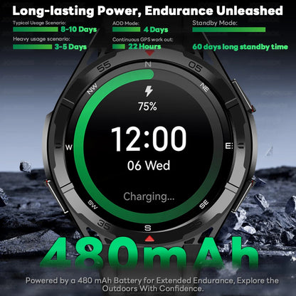 GPS Smartwatch Men 1.43" AMOLED 10ATM Waterproof Bluetooth HD Call Compass Altitude Barometer Multi Sport Mode Smart Watch