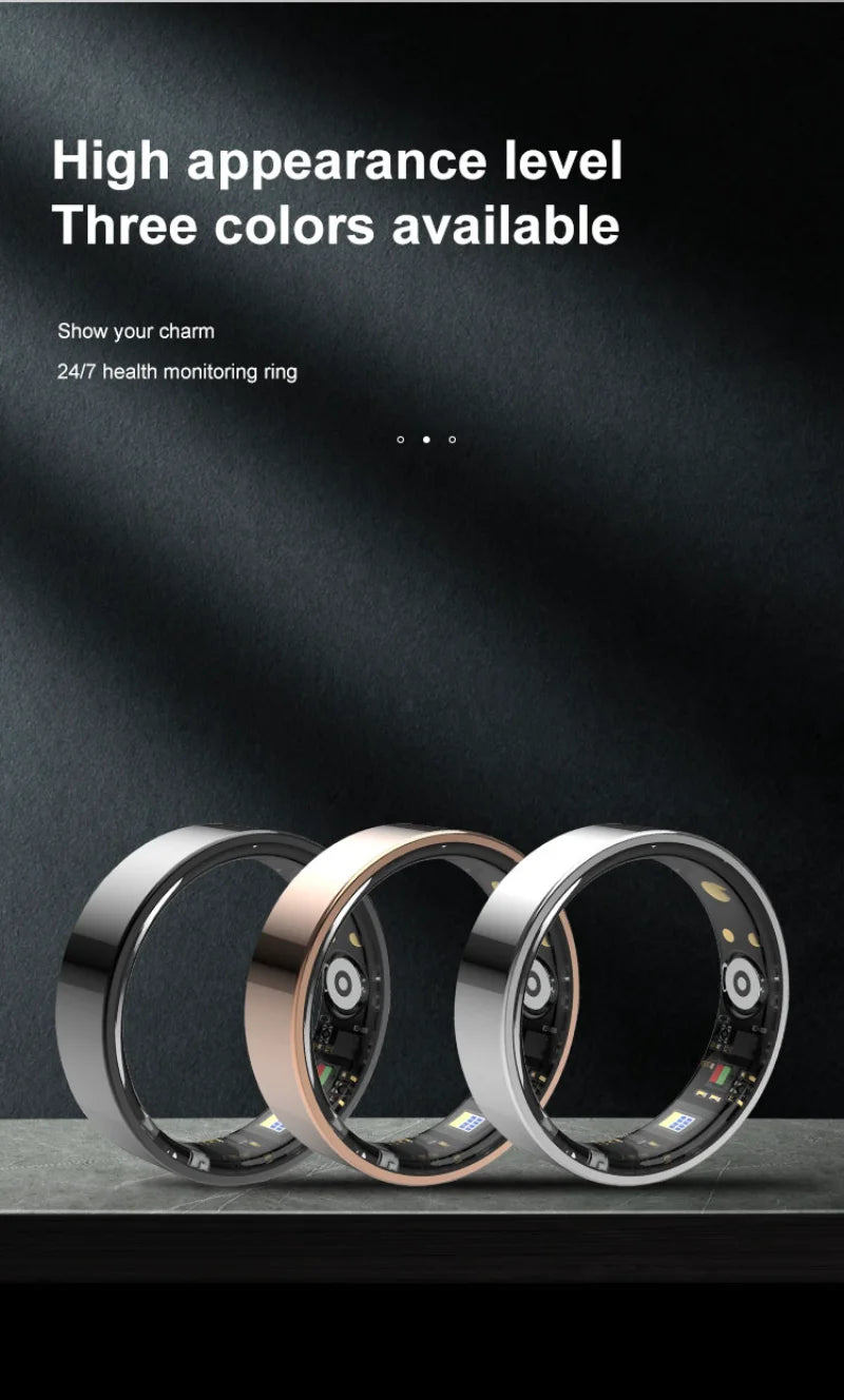 2025 smart ring for women,Sleep, Heart Rate,Oxygen Monitor, 5ATM Waterproof,Bluetooth TK5 sports rings for men,Holiday Gift