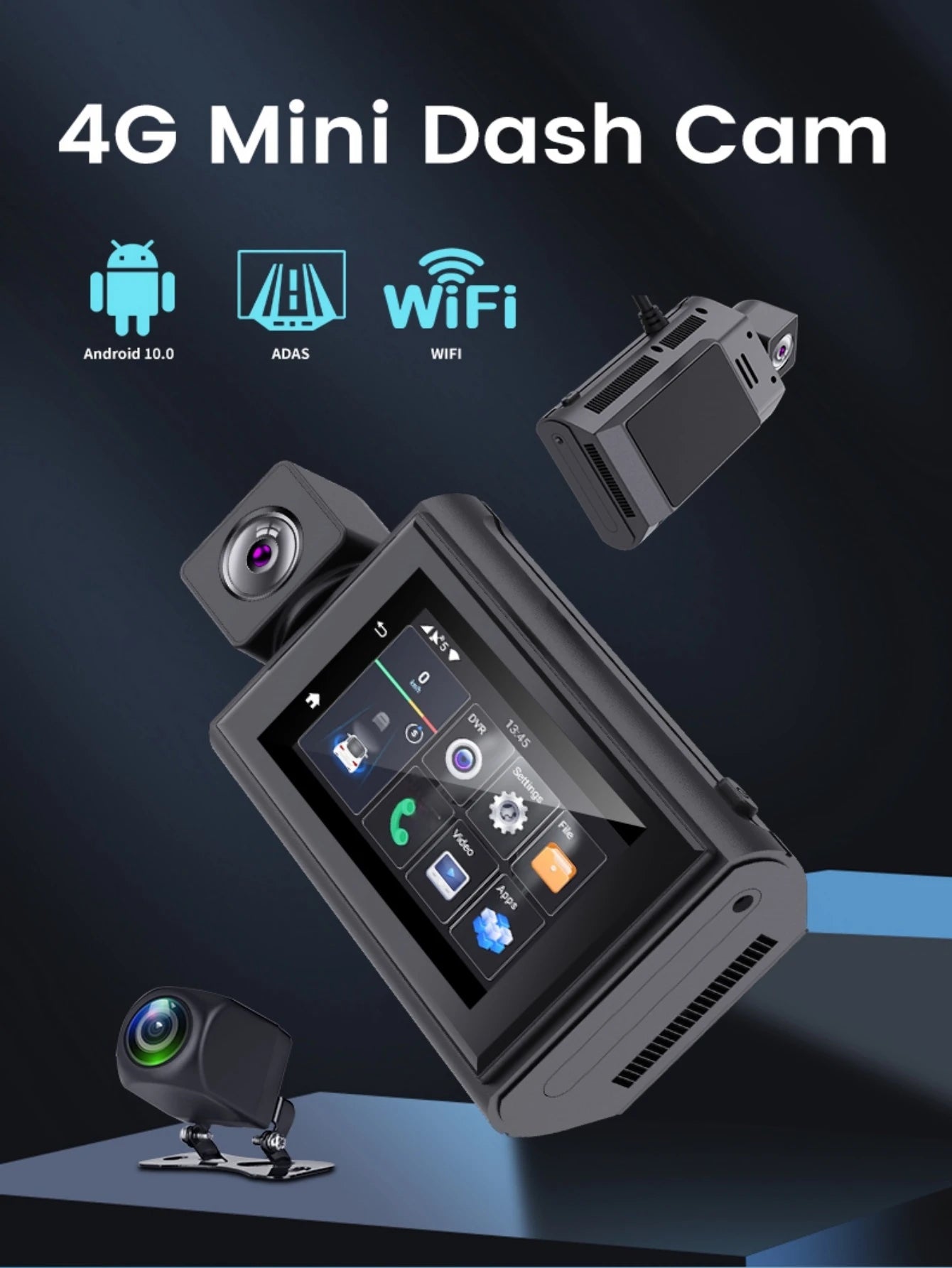 Dash Cam 3Inch 4G Android10.0  GPS Navigation ADAS Car Dvr Camera Full HD 1080P Car Video Recorder DVR WiFi BT
