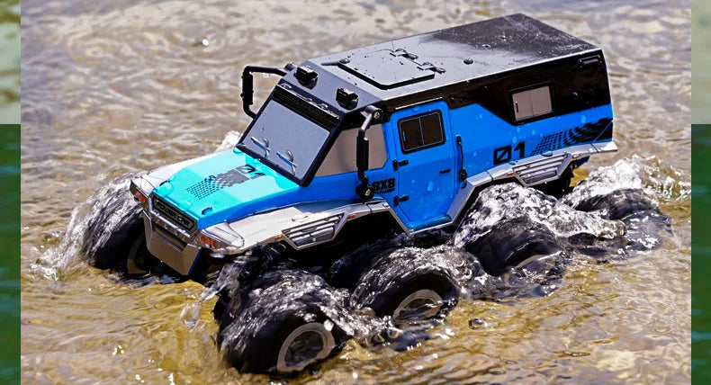 JJRC 8x8 2.4G Remote Control Car 8wd Off-road Amphibious Stunt Vehicle 8-Wheel Speed Racing Truck Waterproof Crawler Toys