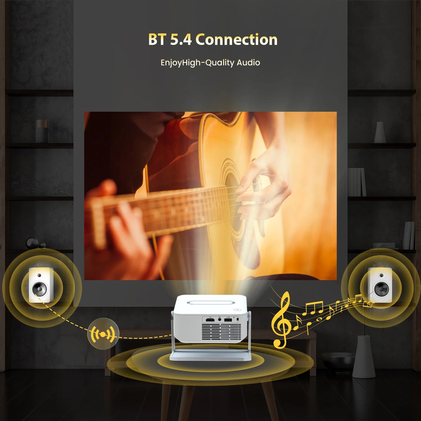 Digital Projector Android With Holder HD Video Smart Projector Outdoor with HDMI USB Wireless Connection for Home Cinema Out