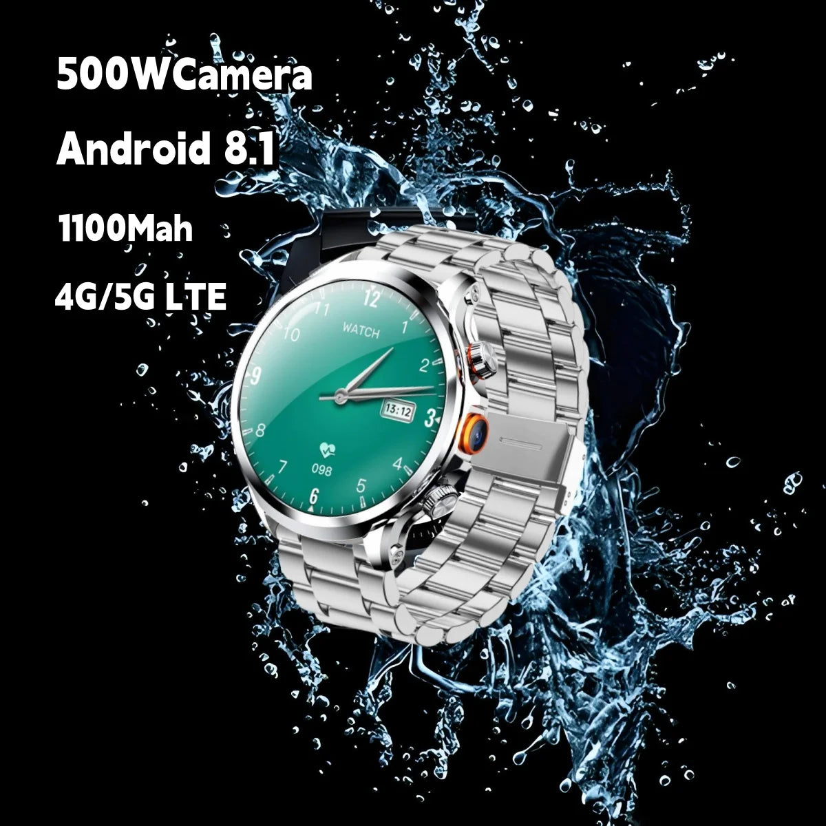 2024 H18 Smart Watch 1.85'' Large Screen HD Display 5G SIM Card WIFI Video Call Side Camera Fitness Tracker Pedometer for Men