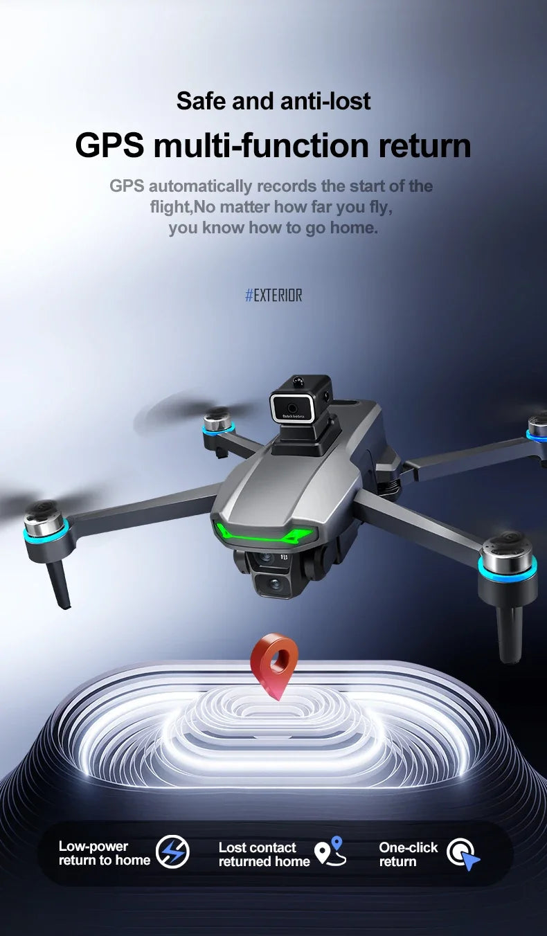 SHOU601PROMAX With Screen GPS Drone Aerial 8K HD Professional Quadcopter Obstacle Avoidance Brushless Remote Control Aircraft