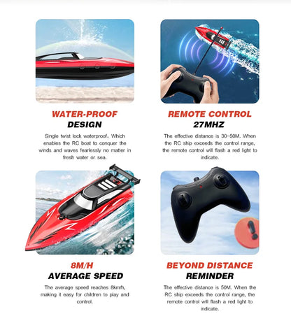 High Speed Remote Control Boat | Dual Motor Waterproof - Boy Toys