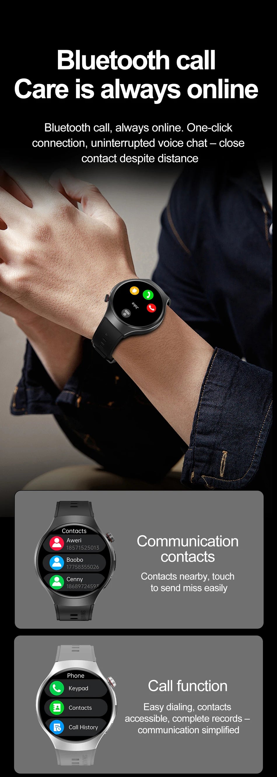 2025 New Outdoor Sports Smart Watch Men Riding Running Fitness IP68 Waterproof LED Lights Bluetooth Call Smartwatches