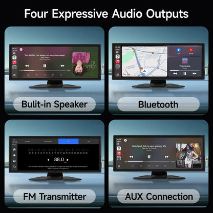 11.26 inch IPS Touch Screen Multimedia Video Player Portable 4K Car DVR Wireless CarPlay Android Auto Dual Lens Driving Recorder