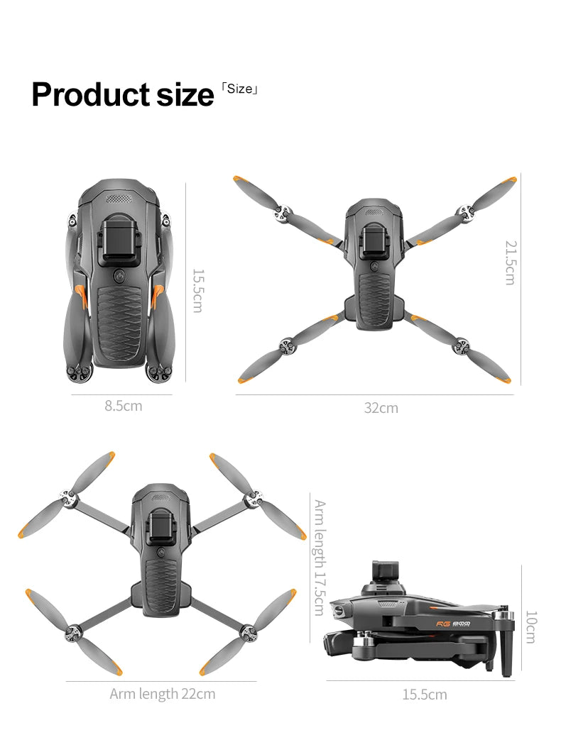 RG800 MAX GPS Drone 8K Professional HD Dual Camera With Screen 5G 360°Obstacle Avoidance Brushless Foldable Quadcopter Drone