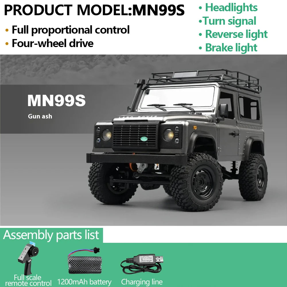Official Licensed 1/12 4WD Off-Road RC Car MN98 Mn99S 2.4G Remote Control SUV Version Electric Climbing Car Model Toys for Kids