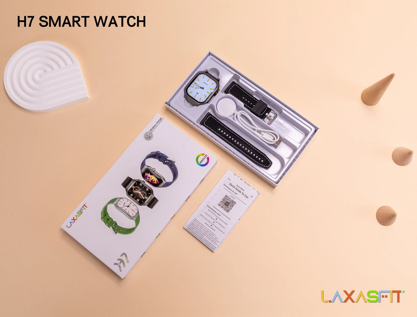 LAXASFIT New Curved Screen Women's Smart Watch 2.01'' AMOLED HD Touch Screen Bluetooth 5.3 Voice Call Men's Fitness Smart Watch