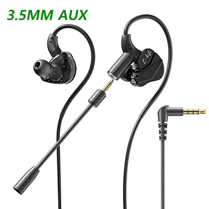 E-Sports Gaming Headset 7.1 Surround Sound Hifi Stereo Wired headphones 3.5mm/Type-C In-Ear dual Mic PUBG Gaming Earphone Earbud