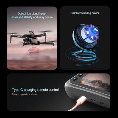 2025 V168 MAX GPS Drone Professional 8K Camera Aerial FPV Brush Avoiding Obstacle with Large Screen Remote Control Folding Dron