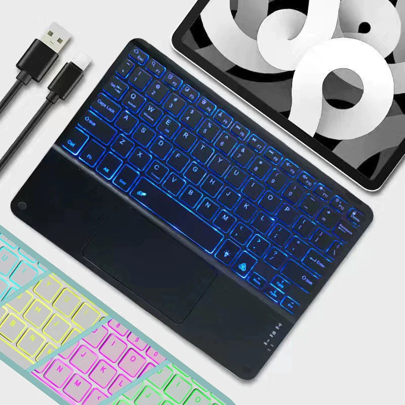 Backlit Keyboard for IPad 11th 2025 11 Inch A16 Air 13 Air11 M3 2025 Pro 11 Touch Keyboard for Galaxy Tab S10 Bluetooth Keyboard