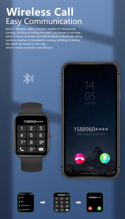 LIGE 2025 Smart Watch Men 1.85'' Screen Lady Gift Sports Fitness Watches Bluetooth Calling Digital Wristwatch For Android Phone