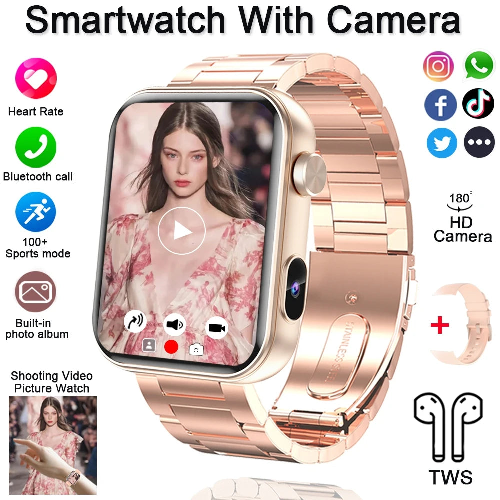 Smart Watch with Camera 32MB + 512MB Memory Multifunction Watch Men's Sports Bluetooth Call Smartwatch Android IOS