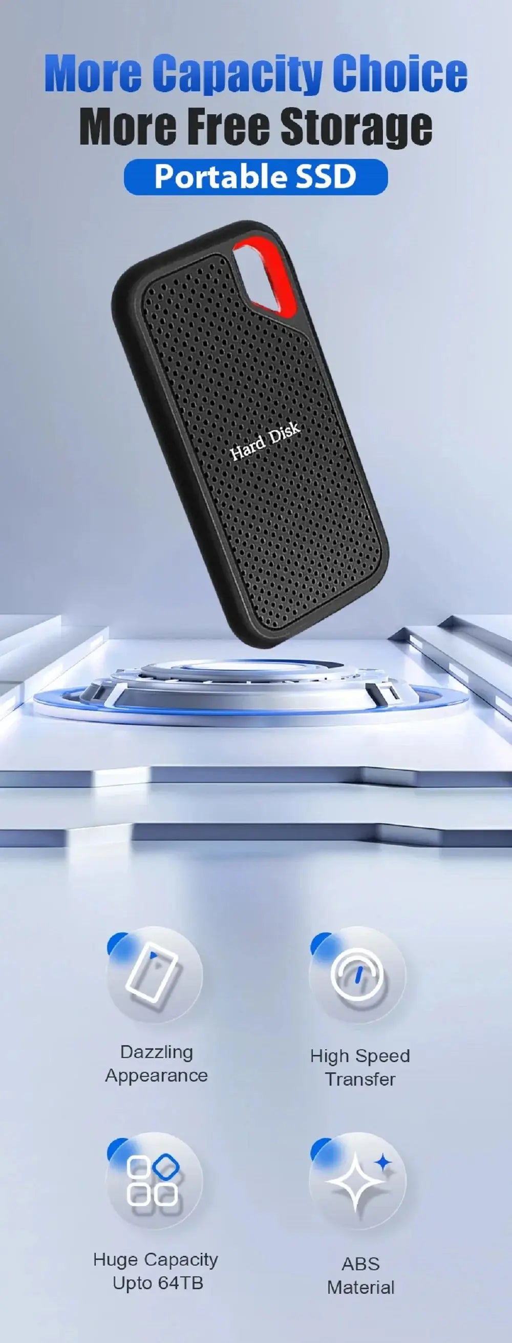 E61 External 1TB SSD Portable Solid State Drive 2TB High-Speed Hard Disk USB 3.1 Storage Device For SanDisk Laptops/Mac/Phone