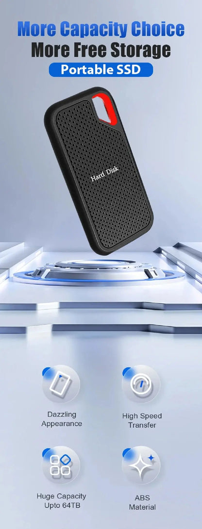 E61 External 1TB SSD Portable Solid State Drive 2TB High-Speed Hard Disk USB 3.1 Storage Device For SanDisk Laptops/Mac/Phone