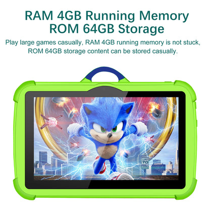 NEW 7 Inch Tablet Android 13 Children Tablet PC for Learning 4GB RAM 64GB ROM Quad Core 4000mAh Wifi 5 1024x800 IPS Kids Tablets