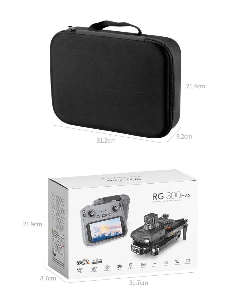 RG800 MAX GPS Drone 8K Professional HD Dual Camera With Screen 5G 360°Obstacle Avoidance Brushless Foldable Quadcopter Drone