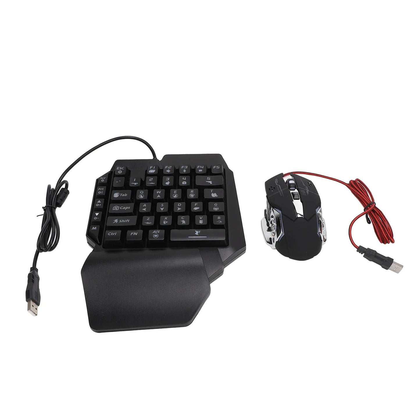 Mobile Game Combo Pack Bluetooth Connection Single Hand Keyboard Mouse Combo Responsive with Adjustable Phone Holder for Gaming