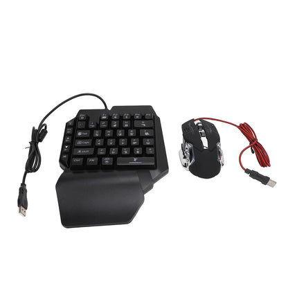 Mobile Game Combo Pack Bluetooth Connection Single Hand Keyboard Mouse Combo Responsive with Adjustable Phone Holder for Gaming