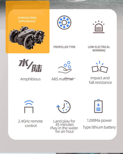 Amphibious RC Car Remote Control Stunt Car Vehicle Double-sided Flip Driving Drift Rc Cars Outdoor Toys for Boys Children's Gift