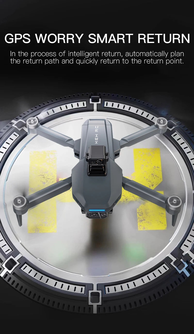 8K HD dual camera GPS drone gimbal 360 ° laser obstacle avoidance brushless quad-axis foldable aircraft