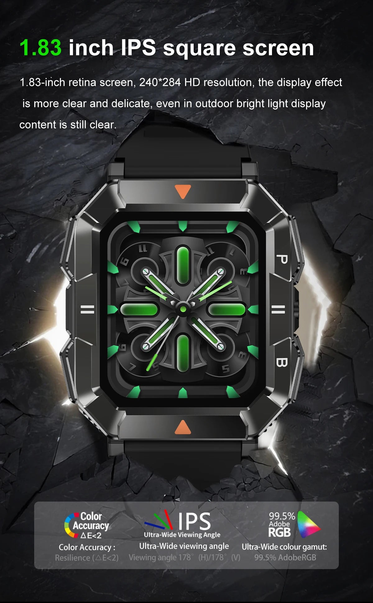 New Outdoor Rugged Military GPS Sports Track Smartｗatches Men's Waterproof Bluetooth Call Voice Assistant Heart Rate Smart Watch