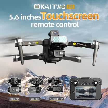 2025 KAITWO three-axis gimbal 5.6-inch touchscreen version with all-round laser obstacle avoidance, GPS optical flow positioning