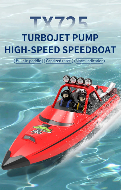 TY725 RC Boat TURBOJET PUMP High-Speed Remote Control Jet Boat Low Battery Alarm Function Adult Children Toys Gift