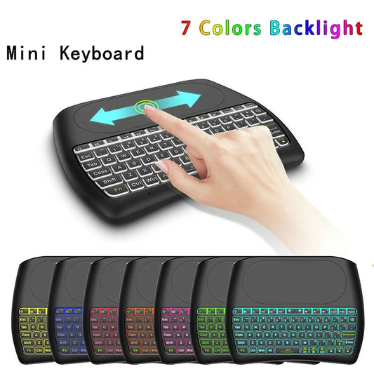 Mini Keyboard with Touch Pad 79 Keys 2.4G Wireless Colorful Backlight Rechargeable Keyboard Computer PC Laptop Portable Keyboard