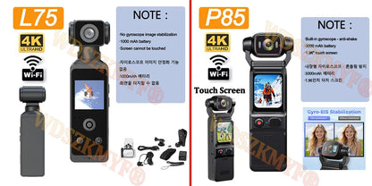 4K Handheld action camera 1.69“ touchscreen,4K Pocket camera Video recording camera, Rechargeable 1000mah/3000mAh, holiday gift